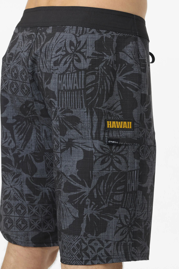 O'NEILL HYPERFREAK HEAT HAWAII 20" BOARDSHORT - GRAY