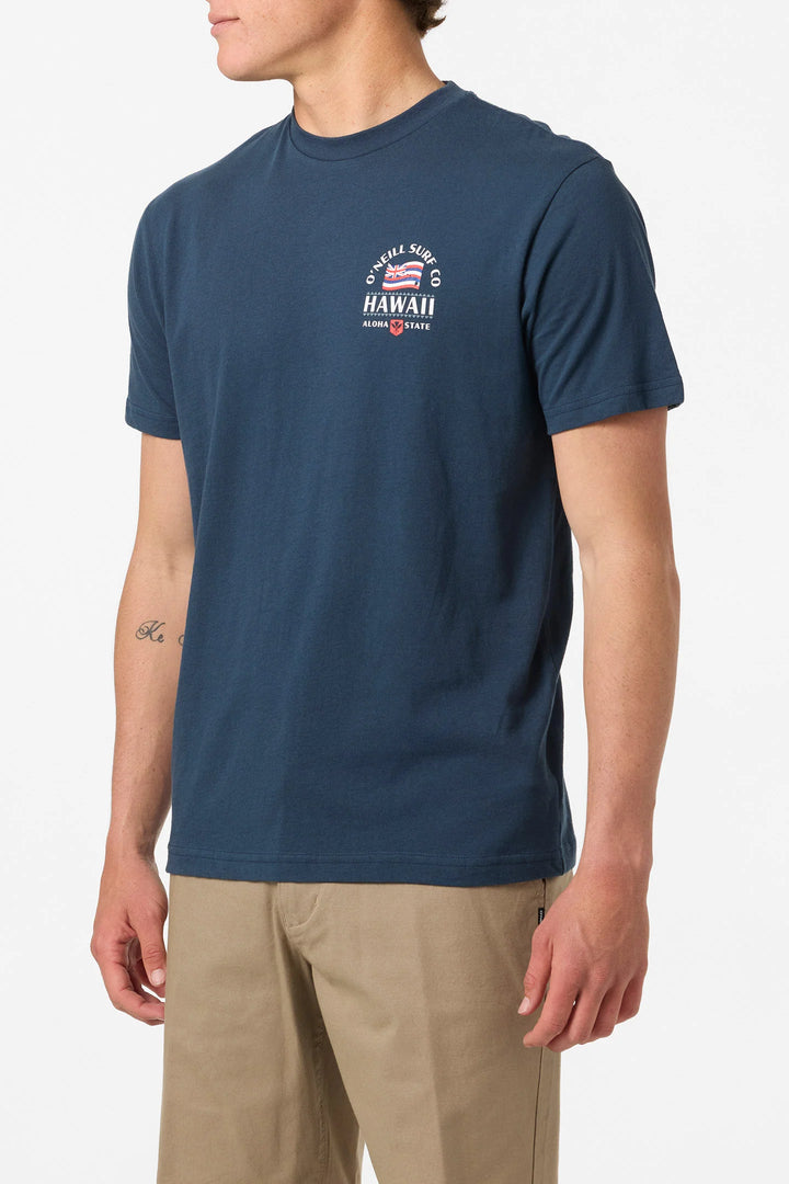 O'NEILL HAWAII FLAG TEE - NAVY BLUE