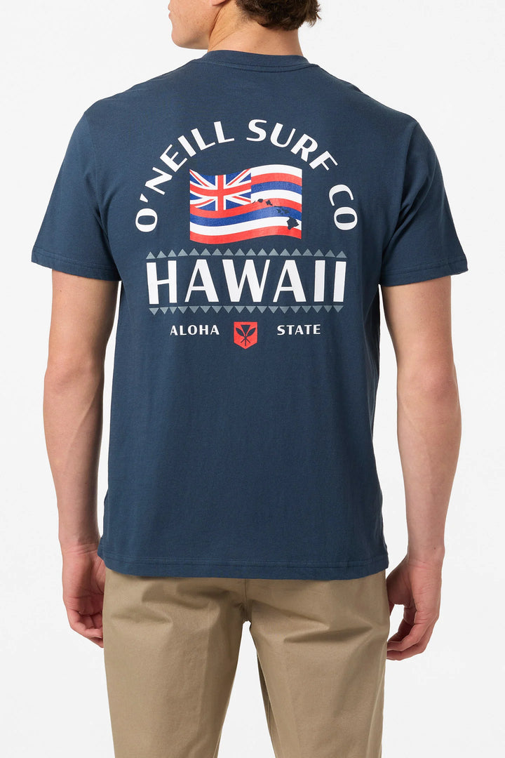 O'NEILL HAWAII FLAG TEE - NAVY BLUE