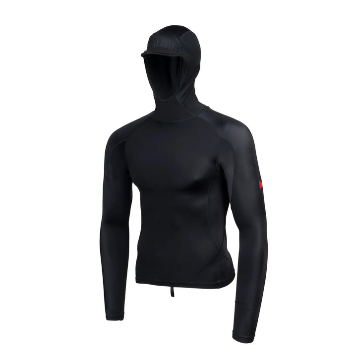 FLORENCE MARINE X UTILITY POCKET LONG SLEEVE HOODED RASHGUARD- BLACK