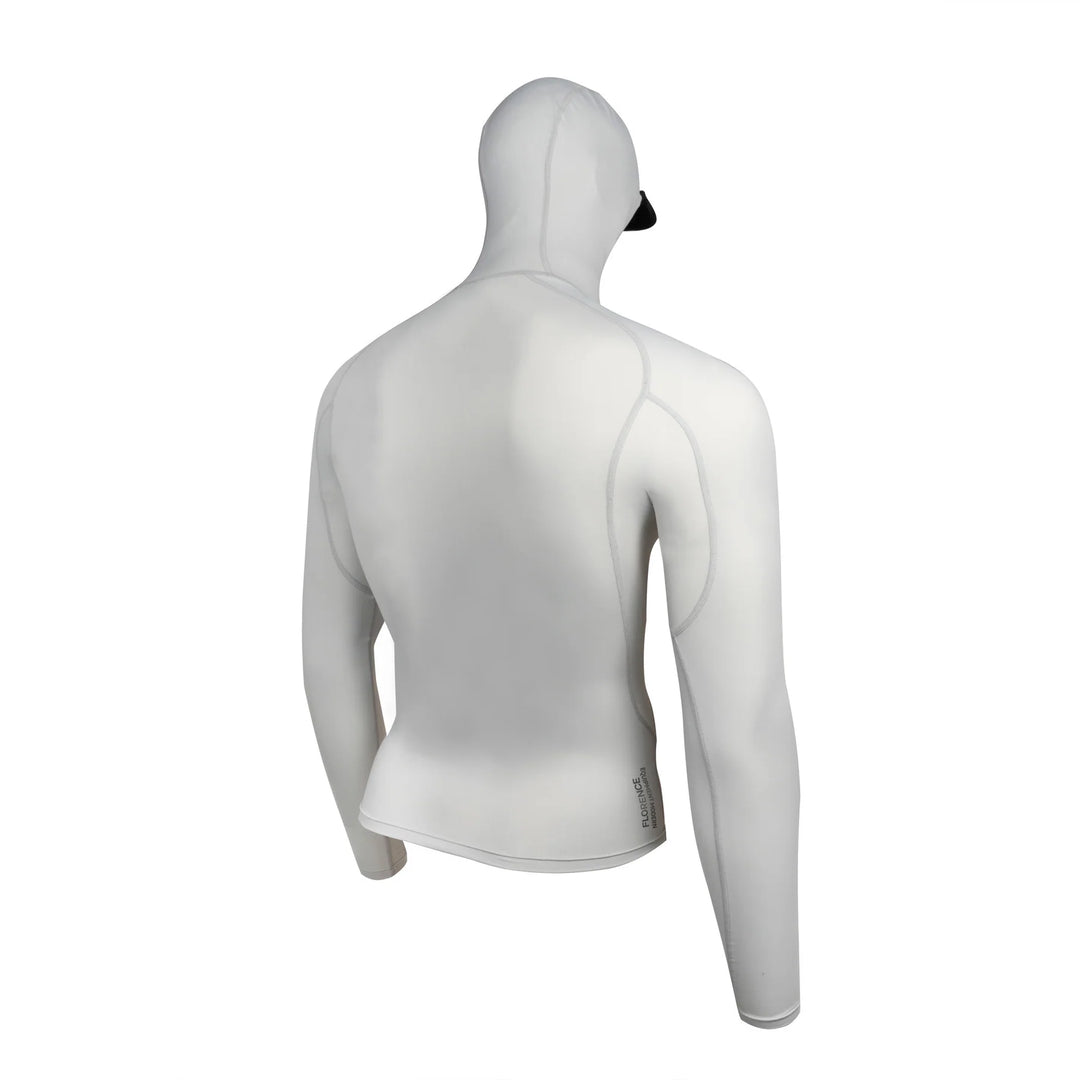 FLORENCE MARINE X LONG SLEEVE HOODED RASHGUARD - SILVER