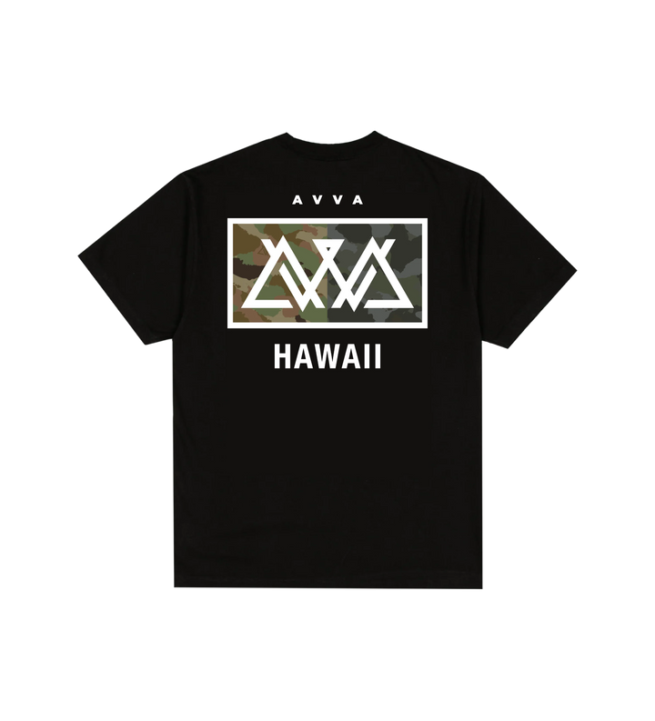 AVVA CAMO BOX TEE - BLACK