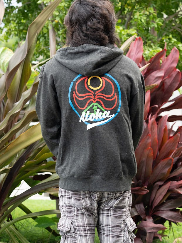 HIC FINGER PAINT ZIP FLEECE - HTR CHARCOAL