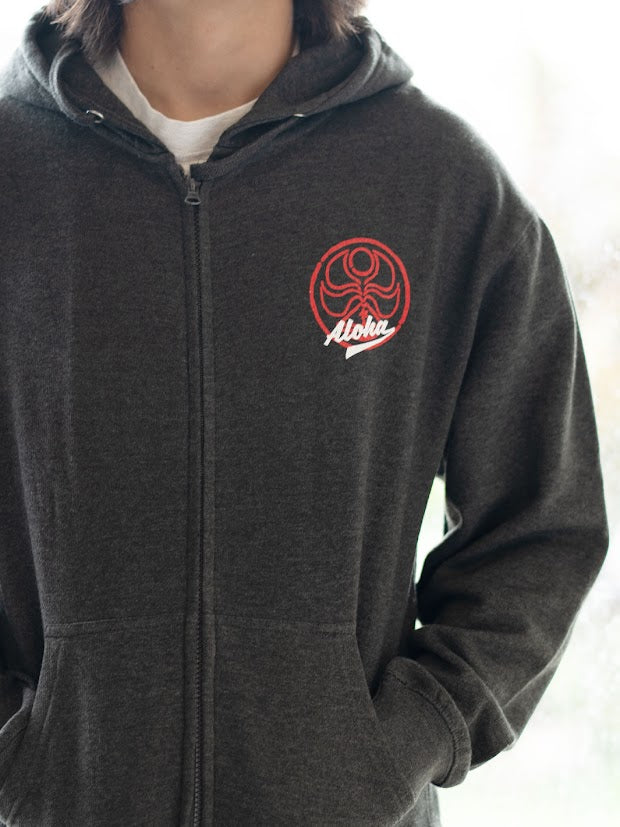 HIC FINGER PAINT ZIP FLEECE - HTR CHARCOAL
