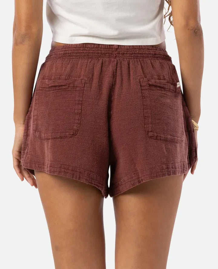 RIP CURL CLASSIC ELASTIC WOMENS SHORT - PLUM