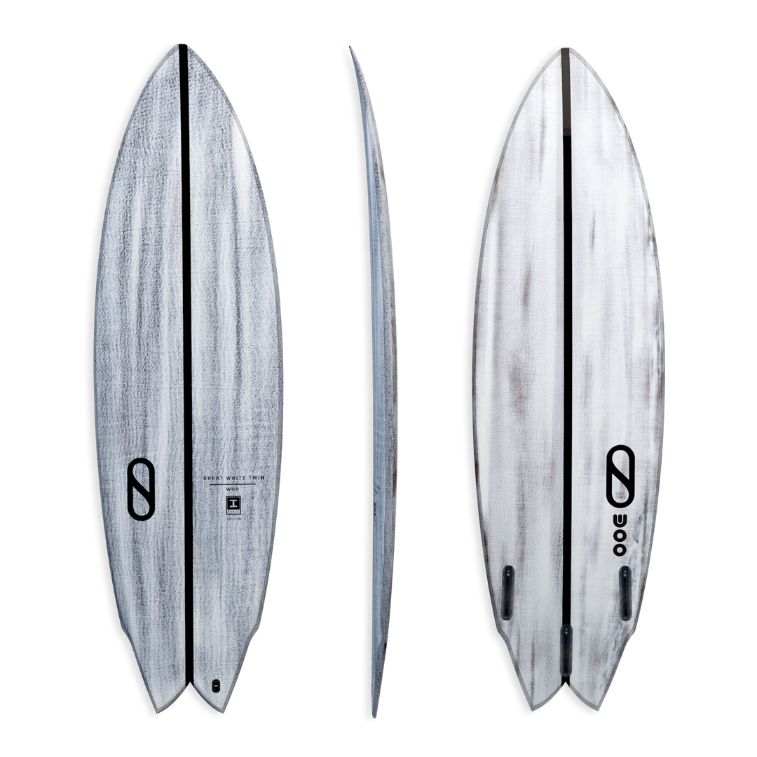 FIREWIRE 5'9" GREAT WHITE TWIN SWALLOW I-BOLIC CORE WITH VOLCANIC LAMINATION- VOLCANIC