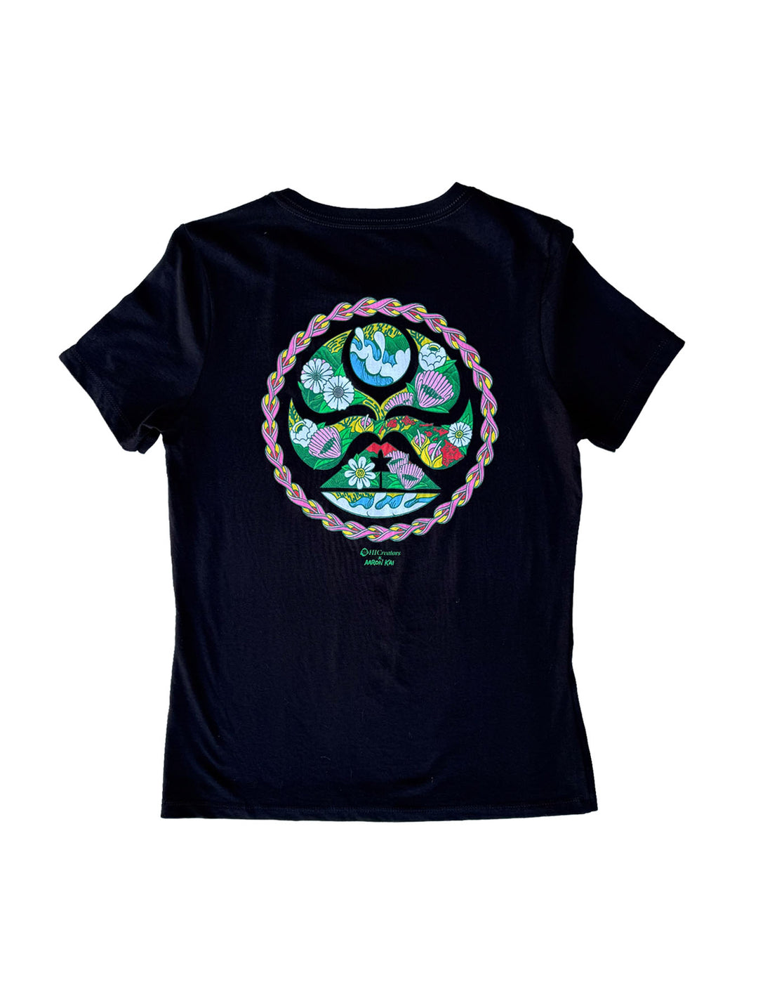 HIC THE GARDEN AARON KAI WOMENS BOYFRIEND TEE - BLACK