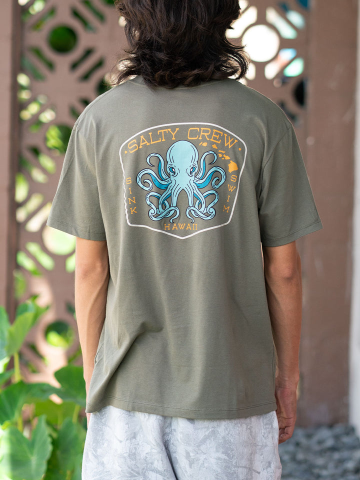 SALTY CREW HI TAKO CLUB TEE - DUSTY OLIVE