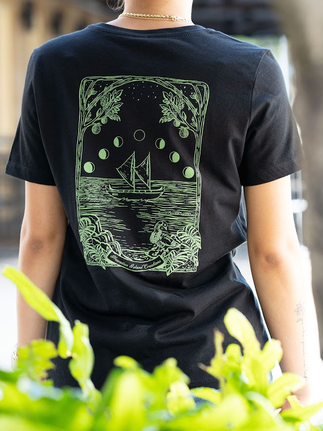 HIC HI WA'A BOYFRIEND WOMENS TEE - BLACK