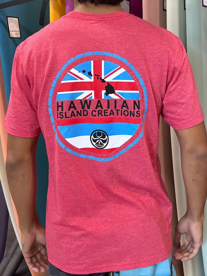HIC ISLAND FLAG TEE - HEATHER RED