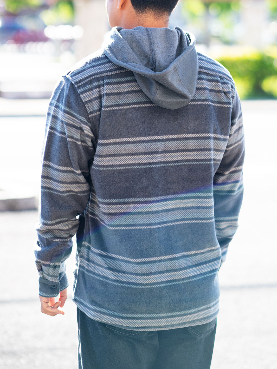 HIC BARNES LONG SLEEVE HOODED WOVEN - CHARCOAL