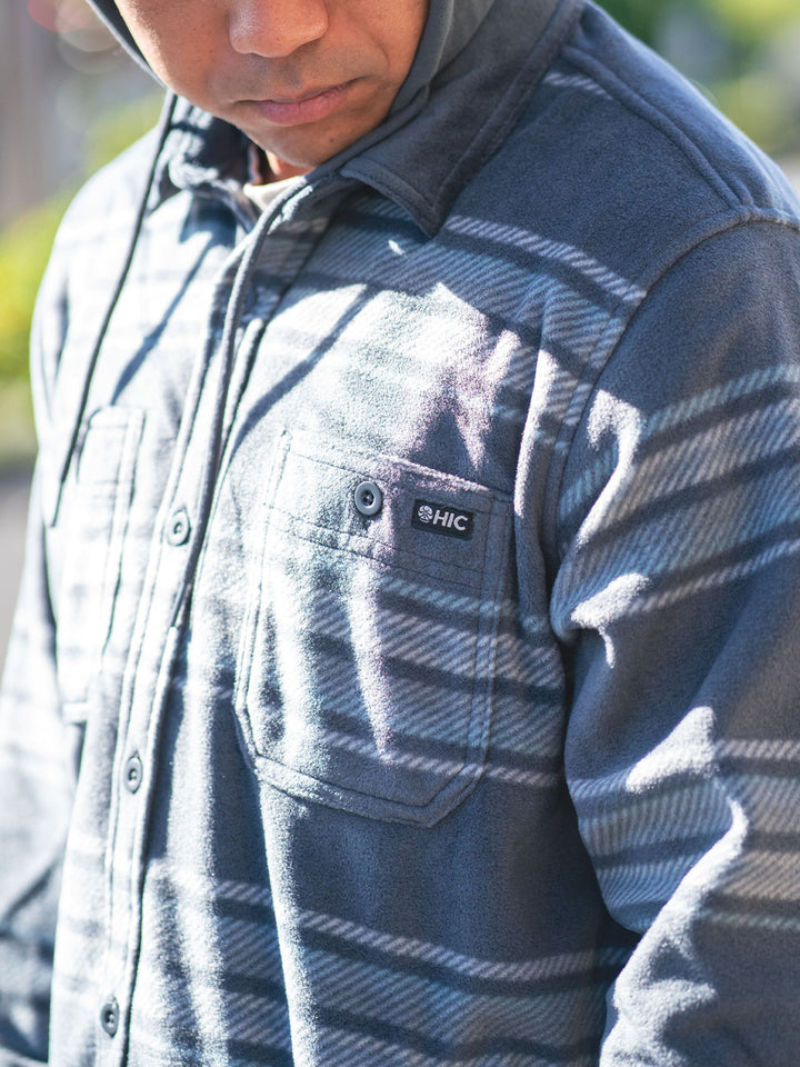 HIC BARNES LONG SLEEVE HOODED WOVEN - CHARCOAL