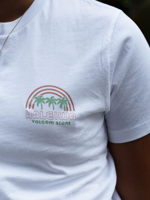 VOLCOM HALEIWA RAINBOW BF WOMENS TEE - WHITE