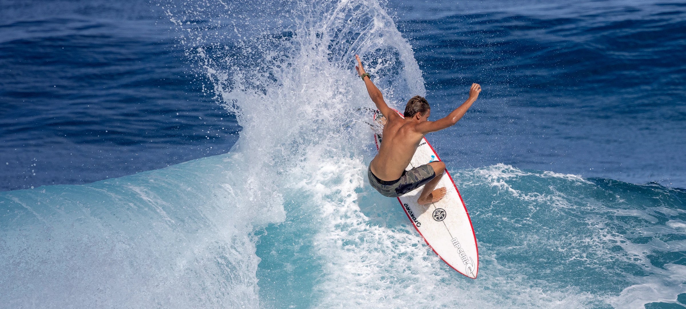 Merrik Mochkatel blasts a Rocky Point lip.
