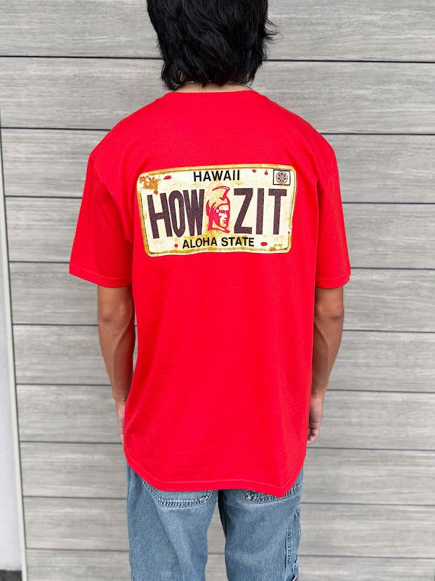 HIC HOWZIT PLATE TEE - RED