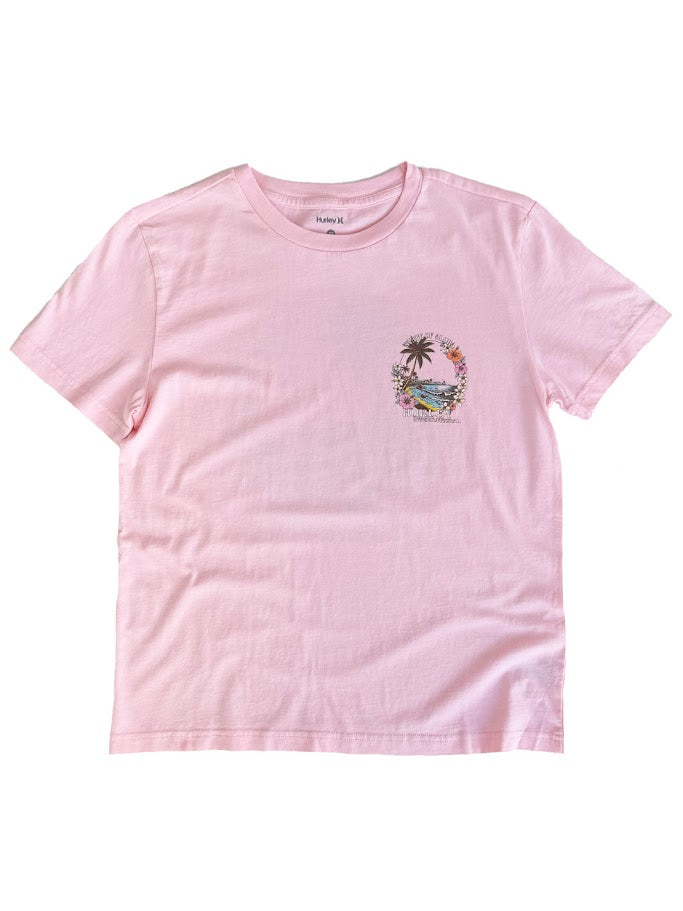 HURLEY ALOHA HALO CLASSIC WOMENS TEE - SUNRISE PINK
