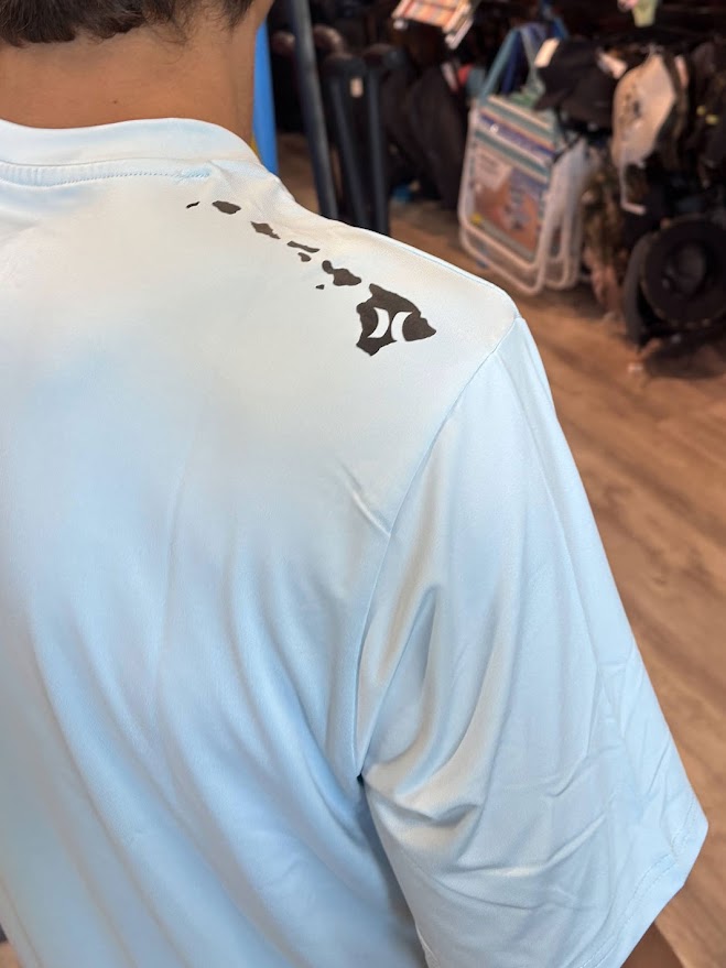 HURLEY HAWAII BOXED HYBRID UPF SURF SHIRT - BLUE