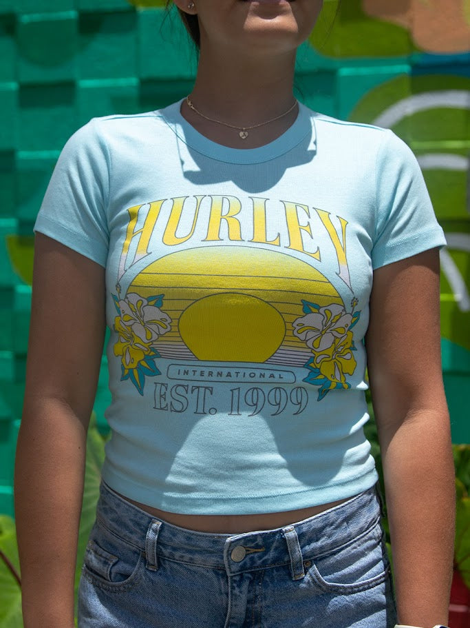 HURLEY SUNRISE BABY WOMENS TEE - BLUE DREAM