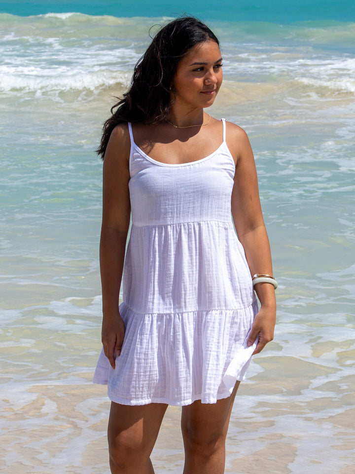 LOTUS AND LUNA X HIC BAHAMA DRESS - WHITE