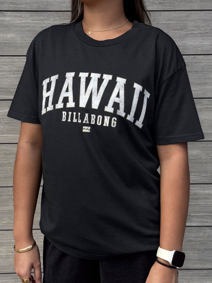 BILLABONG GONE SURFING HI WOMENS TEE - OFF BLACK (OB1)