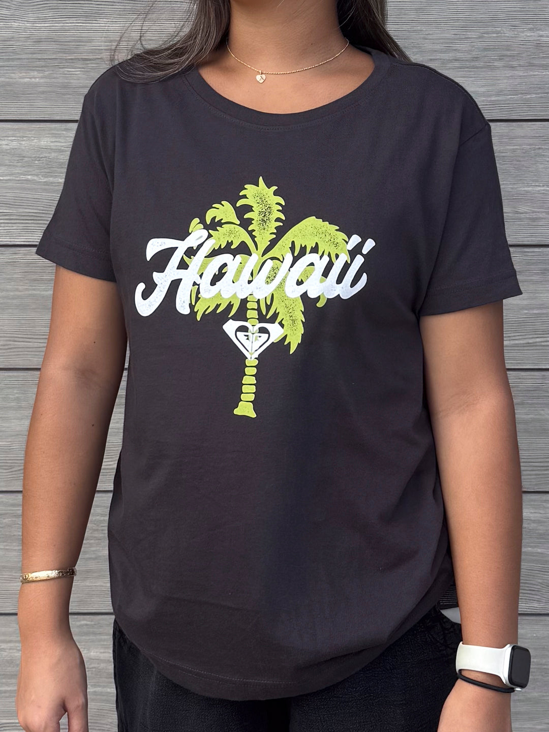 ROXY HAWAII PALM TEE - BLACK (KTA)
