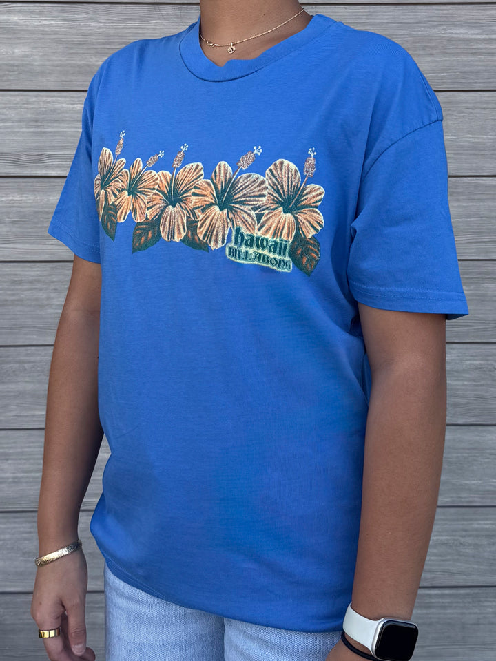 BILLABONG HELLO SUNDOWN HAWAII WOMENS TEE - TRUE BLUE (TRB1)