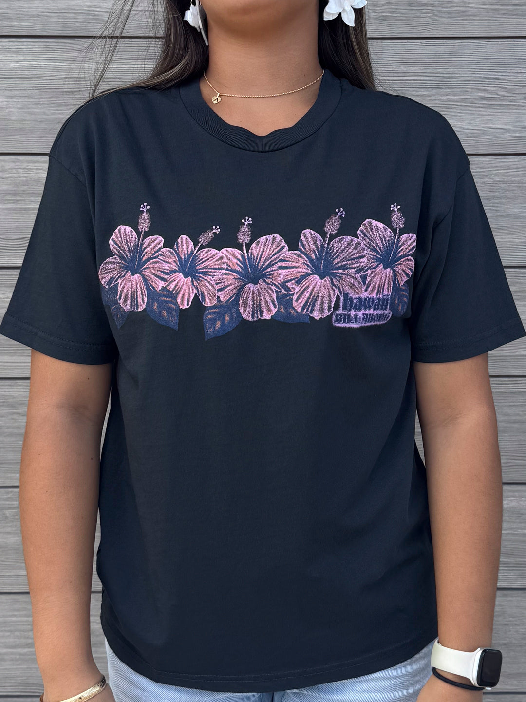 BILLABONG HELLO SUNDOWN HAWAII WOMENS TEE - OFF BLACK (OB1)