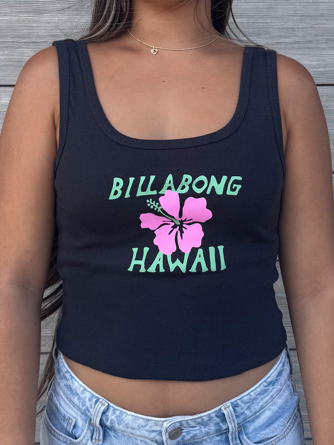 BILLABONG ALOHA ON VACATION HAWAII WOMENS TANK TOP - OFF BLACK (OB1)
