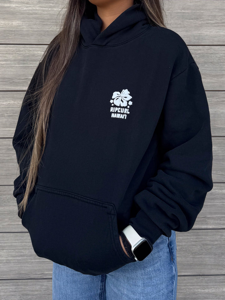 RIP CURL U HAWAII SURF PUFF HOODIE - BLACK