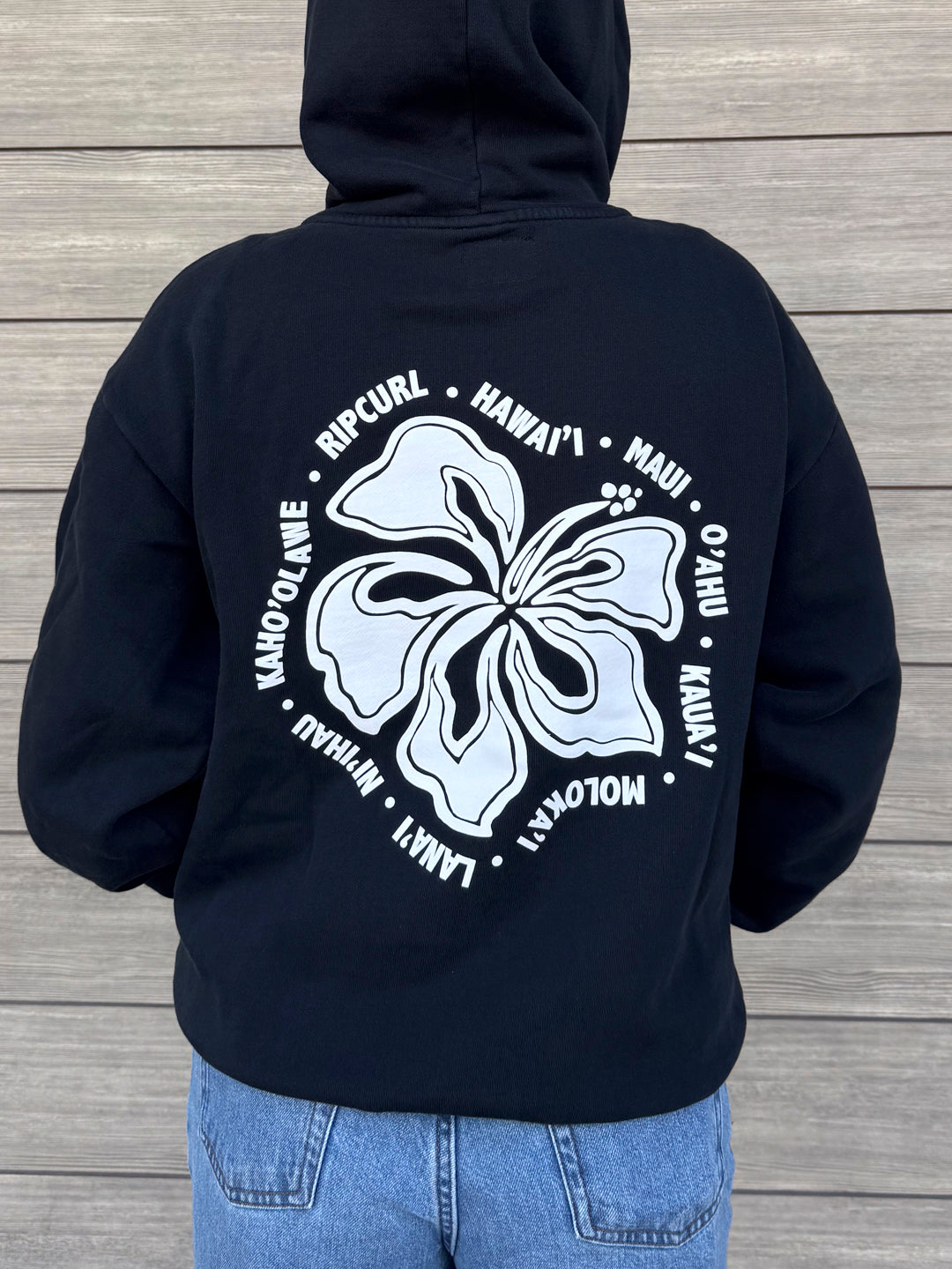 RIP CURL U HAWAII SURF PUFF HOODIE - BLACK