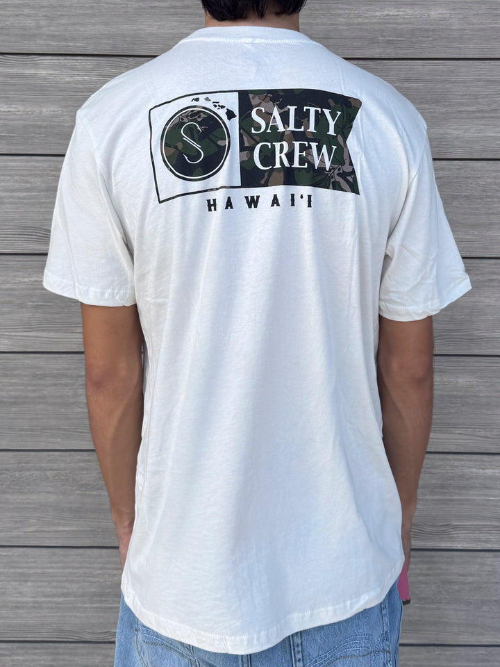 SALTY CREW HAWAII FLAGSHIP TEE - OFF WHITE