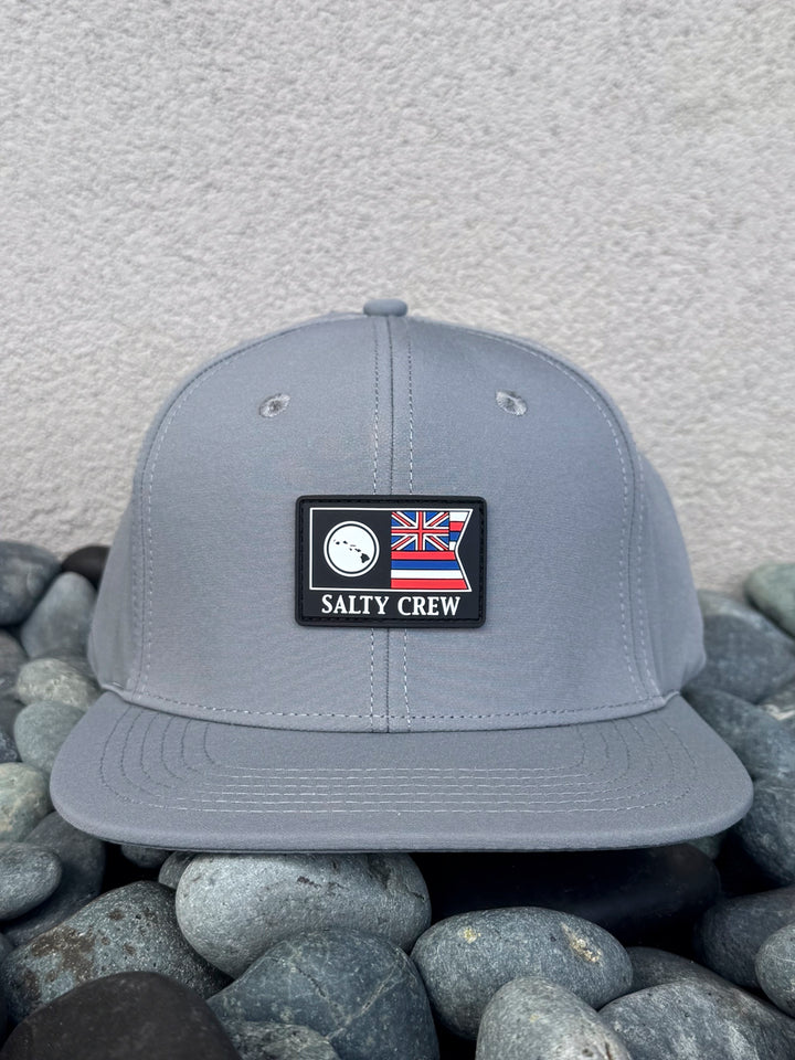 SALTY CREW HAWAII FLAGSHIP 6 PANEL HAT - SHARK SKIN