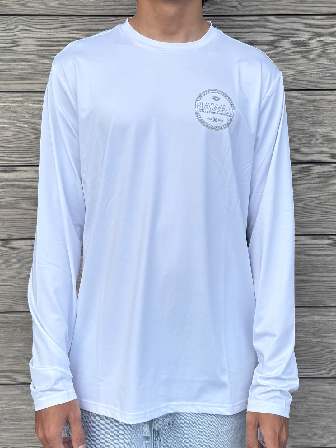 HURLEY HI ISLAND DIAMOND HYBRID UPF LONGSLEEVE - WHITE (100)