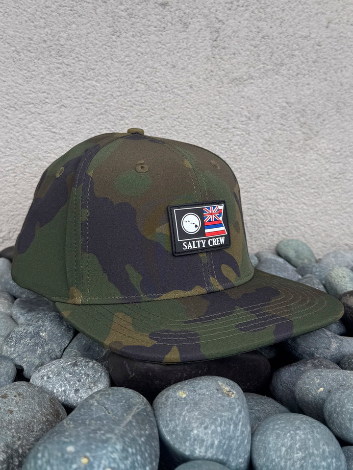 SALTY CREW HAWAII FLAGSHIP 6 PANEL HAT - CAMO