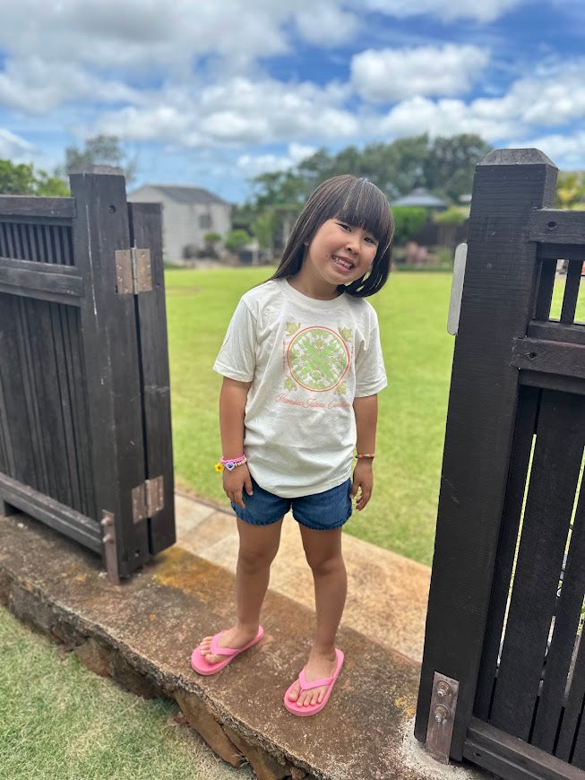 HIC PIKAKE QUILT GIRLS TEE - NATURAL