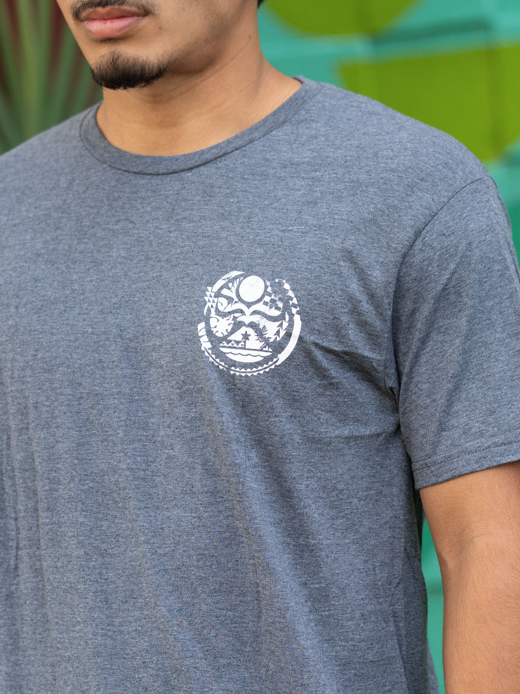 HIC IKAIKA DOT TEE - HEATHER CHARCOAL