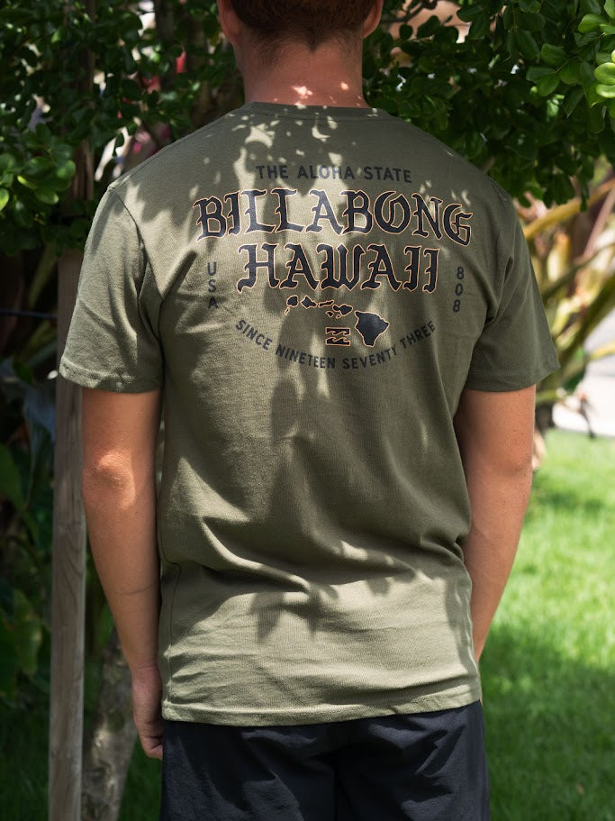 BILLABONG ISLAND CHAIN HI TEE - MILITARY GREEN (MTR1)