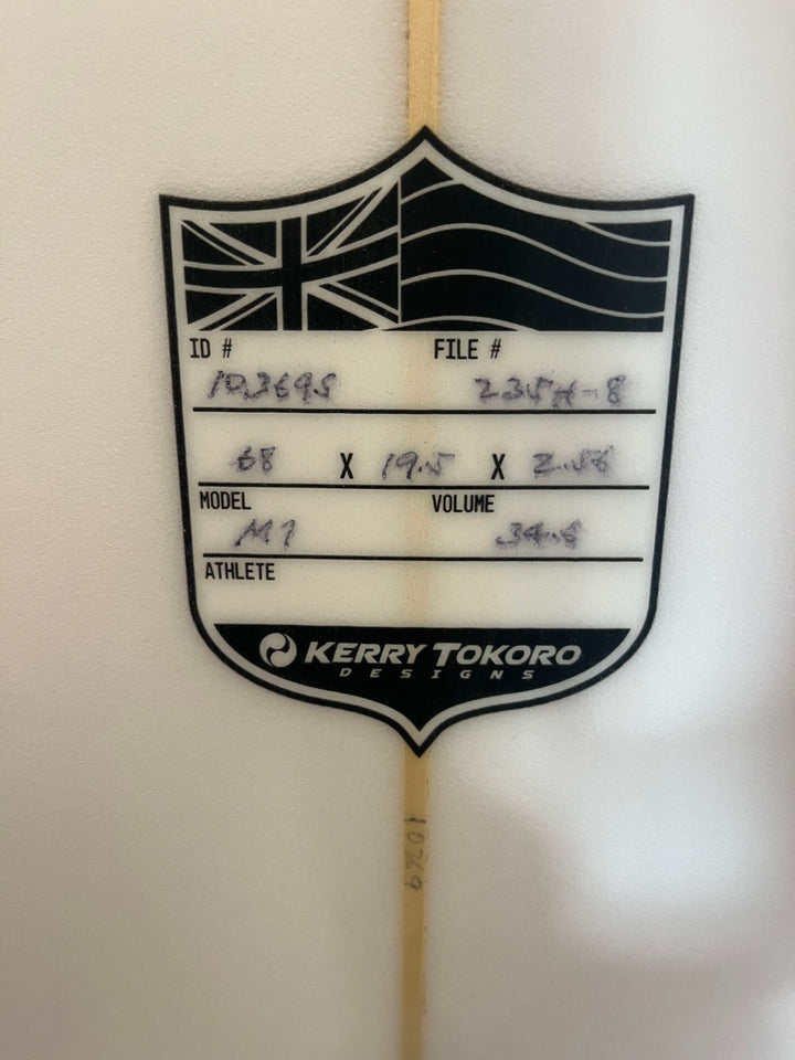 KERRY TOKORO 6`8" M7 ROUND PIN SURFBOARD KT 10369S