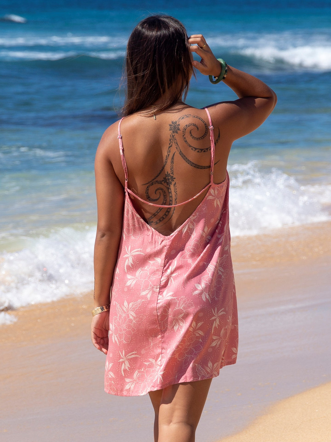 LOTUS AND LUNA X HIC BAREFOOT BEACH DRESS - PINK DAHLIA