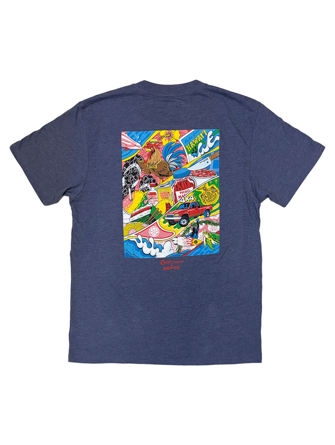 HIC LOCAL CULTURE AARON KAI BIG BRADDAH TEE - HEATHER NAVY