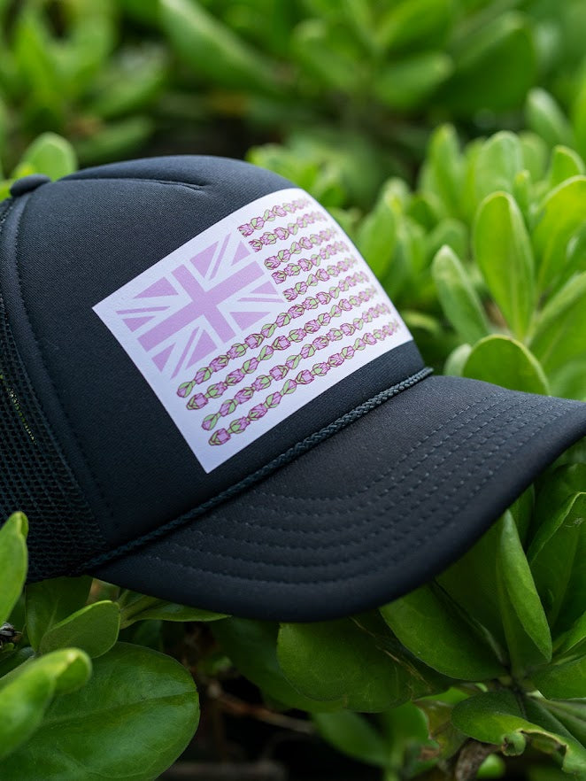 HIC LOKELANI TRUCKER HAT - BLACK