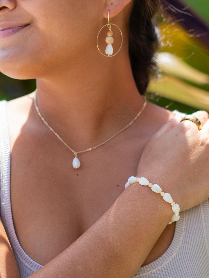 LOTUS AND LUNA X HIC PIKAKE HOOP EARRING - PIKAKE