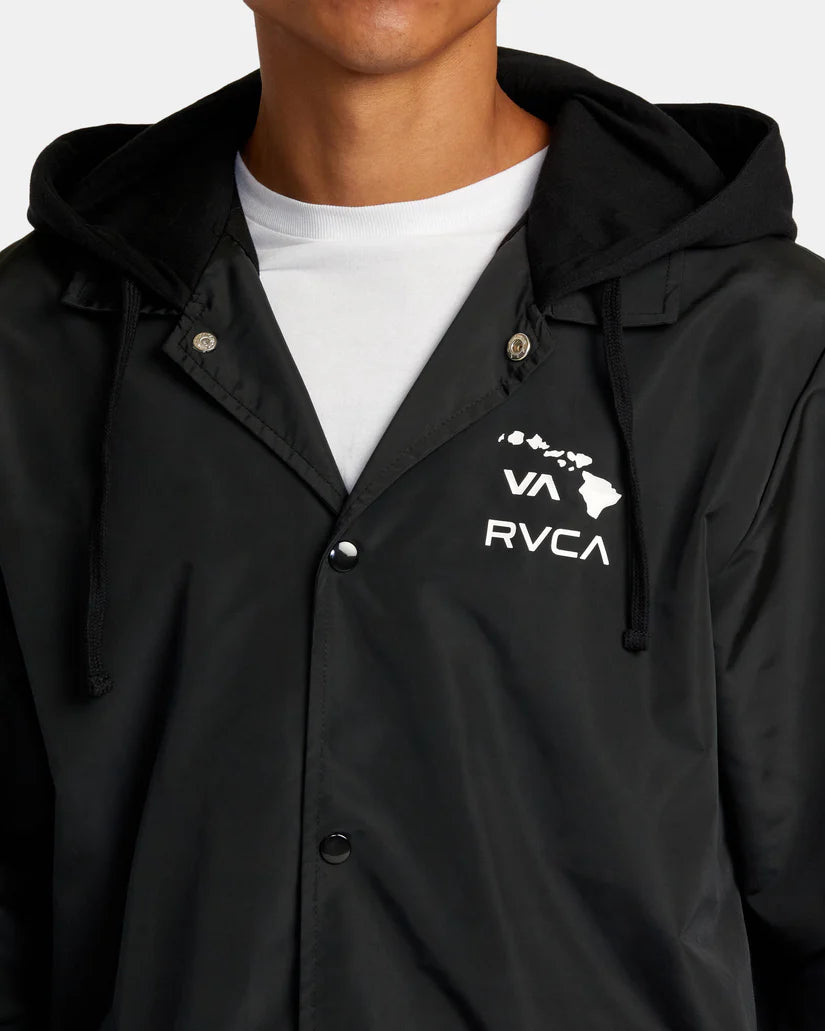 RVCA ISLAND HEX COACHES JACKET - BLACK