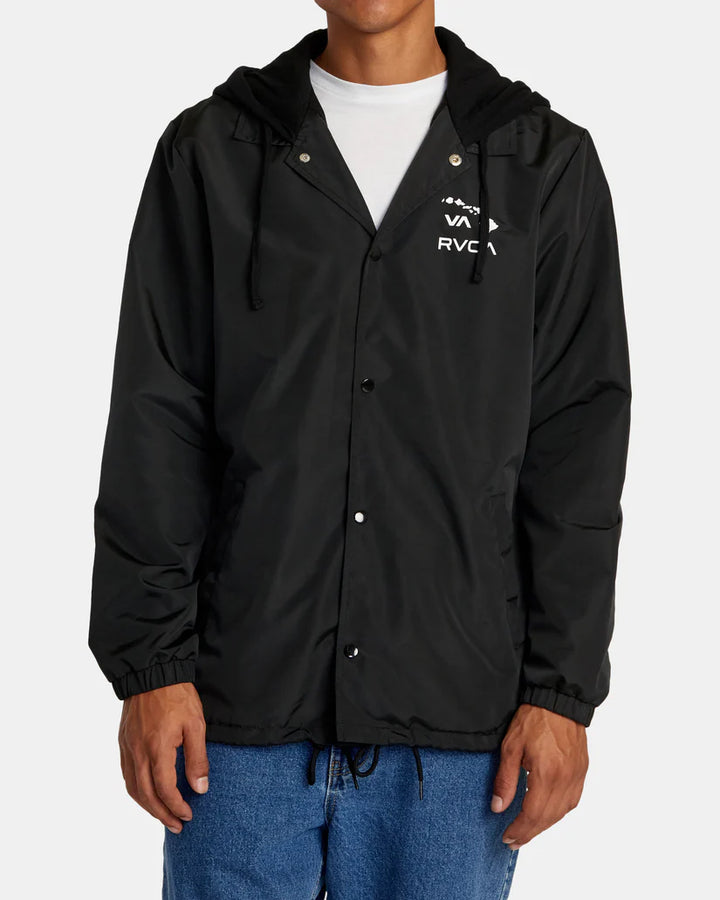 RVCA ISLAND HEX COACHES JACKET - BLACK