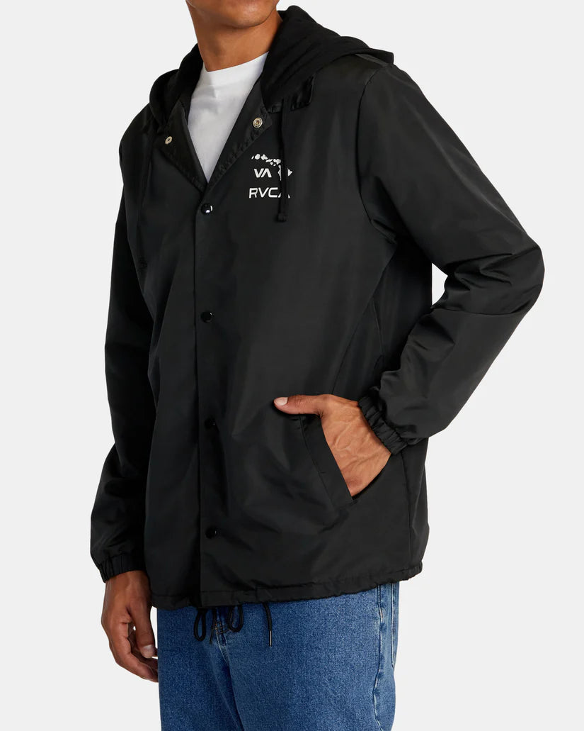 RVCA ISLAND HEX COACHES JACKET - BLACK