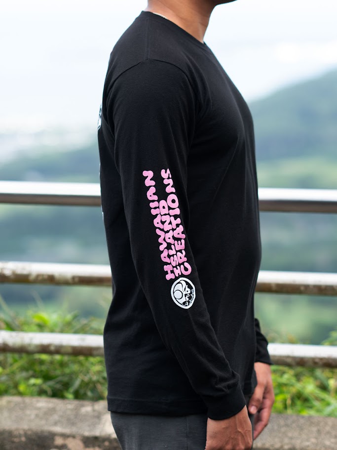 HIC MAUNA A WAKEA AARON KAI LONG SLEEVE TEE - BLACK