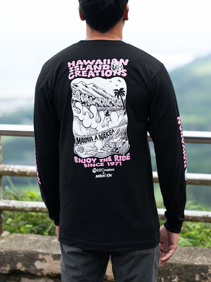 HIC MAUNA A WAKEA AARON KAI LONG SLEEVE TEE - BLACK
