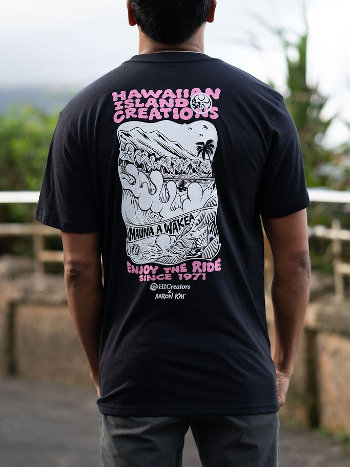 HIC MAUNA A WAKEA AARON KAI TEE - BLACK