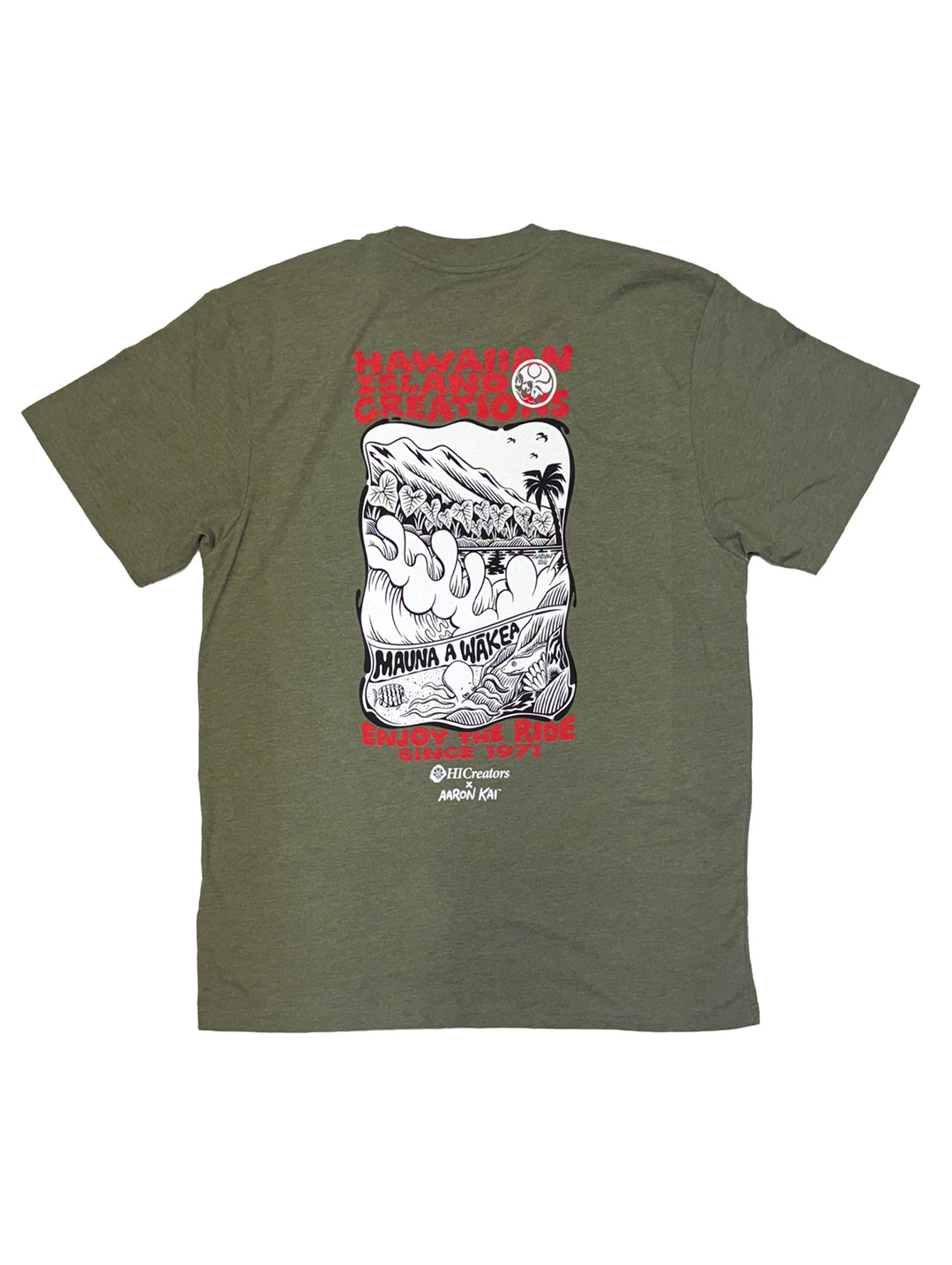 HIC MAUNA A WAKEA AARON KAI  BIG BRADDAH TEE - MILITARY  HEATHER