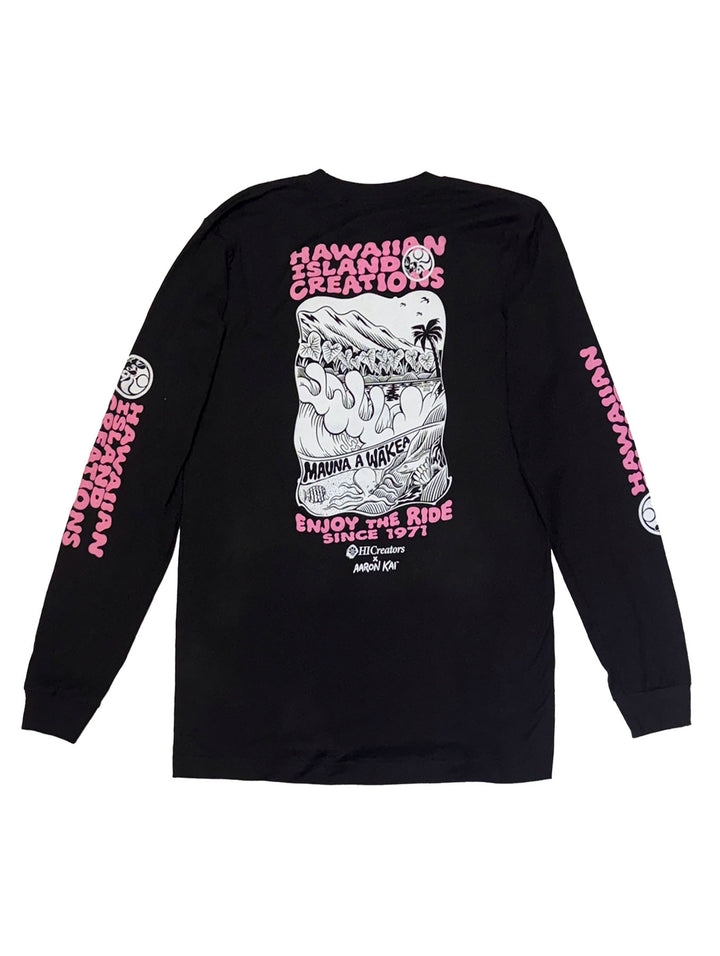 HIC MAUNA A WAKEA AARON KAI LONG SLEEVE TEE - BLACK